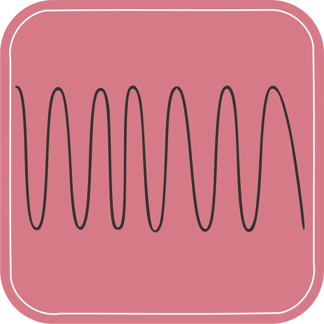 Icône représentant la fréquence cardiaque avec une onde sinusoïdale.