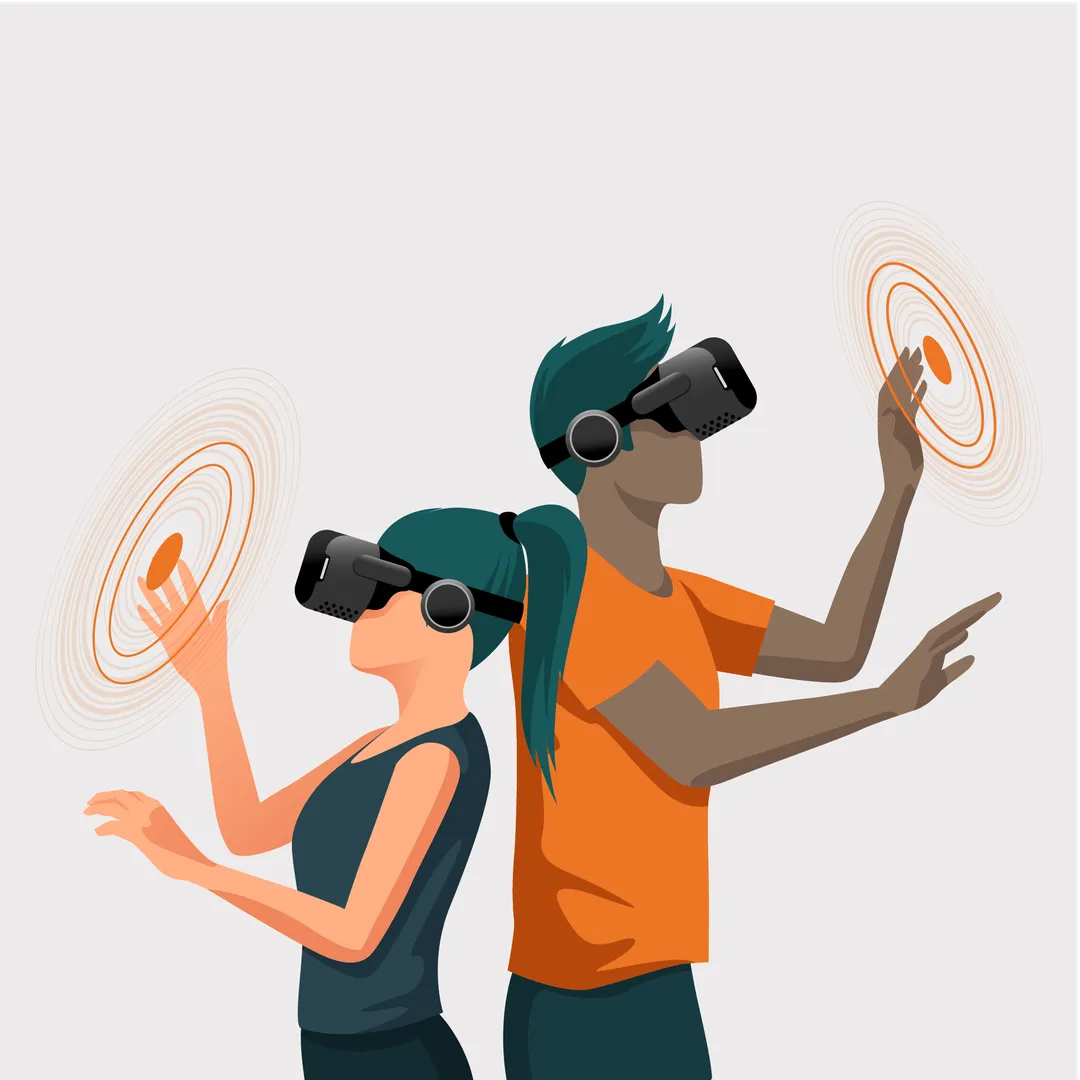 deux jeunes profitant de la réalité virtuelle