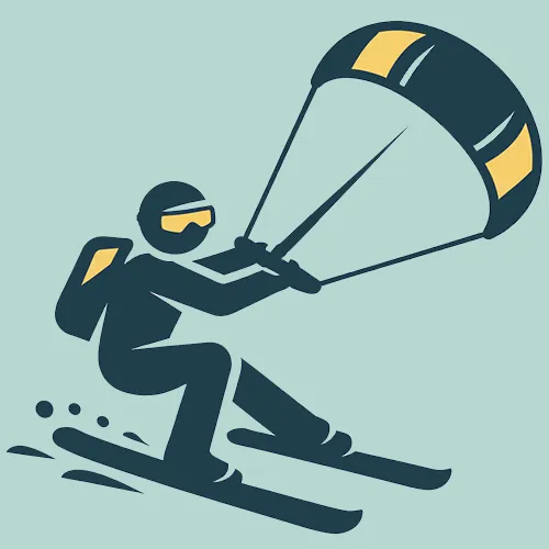 Illustration d’une personne pratiquant le ski cerf-volant.
