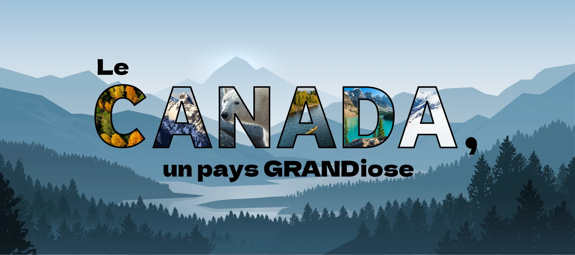 Illustration d’un paysage de montagnes.