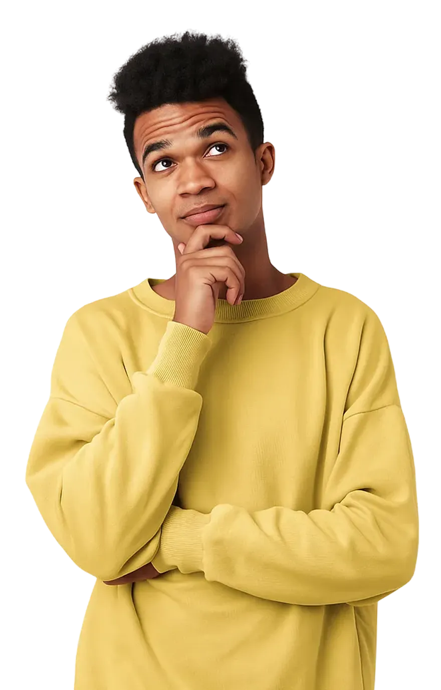 Un garçon réfléchit.